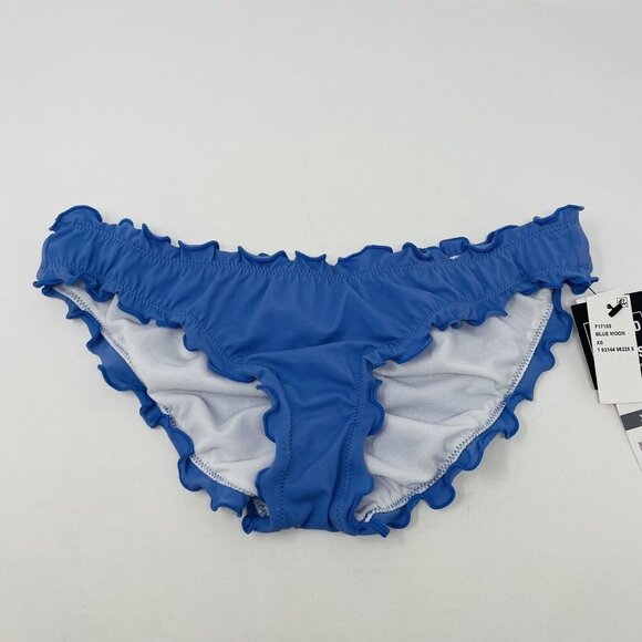 Sundazed Juniors Size XS Ruffled-Edge Bikini Bottoms Low Rise Blue Moon 1481 - Picture 3 of 6
